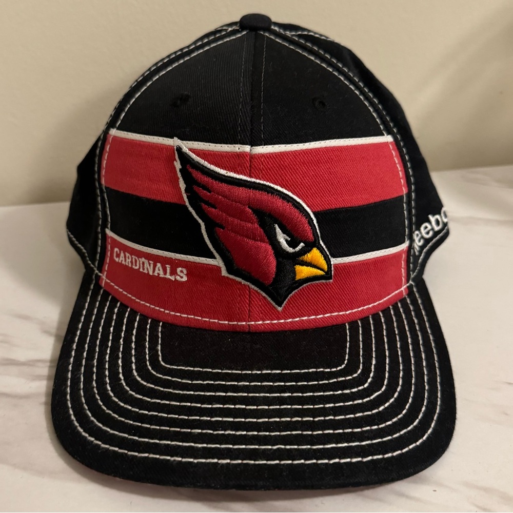 Vintage Arizona Cardinals Reebok On Field Contrast Stitch Hat Flexfit Cap L/XL